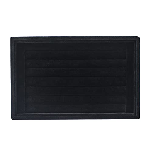 Pangkeep Ring Holder Display Tray Jewelry Organizer Stands for Selling Rings Earrings Show (Black) - color: Black