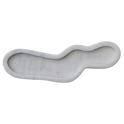 Bloomingville Organic-Shaped Marble Tray, White