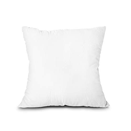 EDOW Throw Pillow Insert, Lightweight Soft Polyester Down Alternative Decorative Pillow, Sham Stuffer, Machine Washable. (White, 18x18)