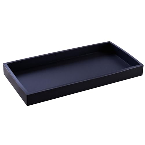 Bathroom Vanity Tray - 2PC (11.8 '' and 8'') Silicone Kitchen Sink Tray for Perfume Soap Towel Bathroom Accessory for Soap Dispenser Vanity Trays, Black - color: Black, size: M+Mini