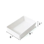 3 Pack White Plastic Drawer Organizer Tray Cutlery Utensil Makeups Drawer Organizers 9" X 6" - size: 3 Pack 9"x6" White Plastic