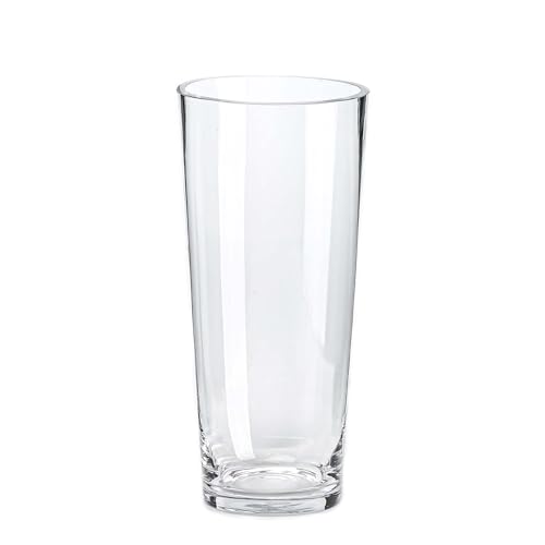 CYS EXCEL 12" Tall Clear Glass Cylinder Vase Taper Down Flower Vase with 5.5" Wide Opening Elegant Centerpiece for Weddings, Events, and Home Décor - size: 12"H x 5.5"O x 4"B