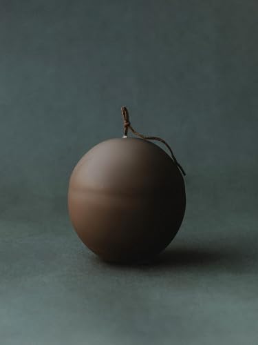 LAWA Imperfect Sphere Candle - Beautiful Handmade Pillar Scented Soy Wax Elegant Aesthetic Candle Housewarming Gift Home Room Shelf Decor Idea (Kobicha, Large) - color: Kobicha