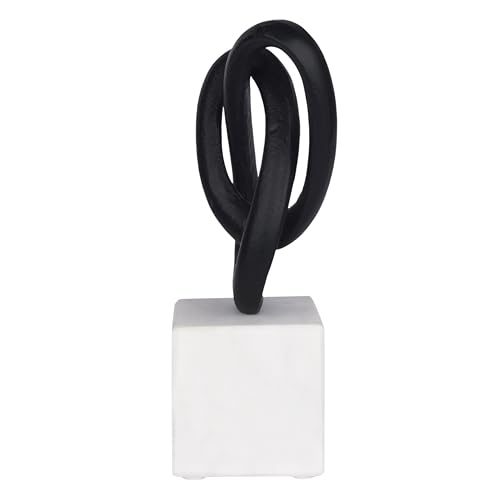 Cruiser’s Caché Entwined Love Sculpture, Artisan-Made Cast Aluminum with Black Anthracite Finish, Natural Marble Base, 10" - color: Entwined Love 10"