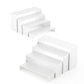 White Matte Metal Display Stand,8 Pcs 2 Set Display Risers, Metal Rectangular Display Shelf Holders for Showcase, Dessert, Perfume, Vendor Events, Cupcake Stands, Toys Display Shelves ( 8Pcs-White, 7”L~8”L~9”L ) - color: 8Pcs-White