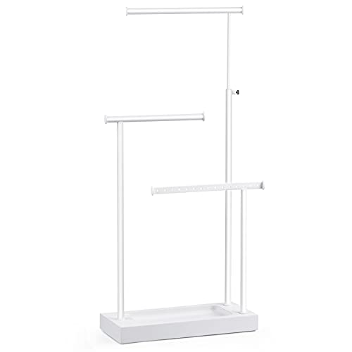 SRIWATANA Jewelry Organizer Stand, Extra Tall Jewelry Display Necklace Holder, Gift Idea (White) - color: white