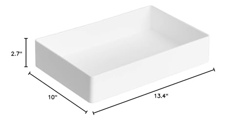Amazon Basics Rectangular Plastic Desk Organizer Bundle, 3 Pieces Letter Tray/Accessory Tray, White - color: White, style: 3 Pieces