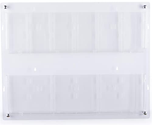 Displays2go 2-Tiered Acrylic Literature Wall Rack, Adjustable, Fits Brochures and Magazines - Clear (2RP6CLR) - color: Clear, size: 6 Pockets