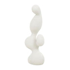 Deco 79 Polystone Abstract Decorative Sculpture Curved Shaped Home Decor Statue with Speckled Texturing, Accent Figurine 7" x 4" x 18", White - size: 7" x 4" x 18"