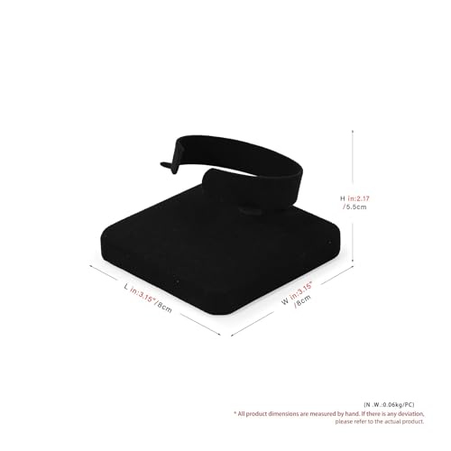 Microfiber Jewelry Bangle Watch Display Stand Bangles Watches Display Organizer Stand (Black) - size: 3.15" x 3.15" x 2.17"