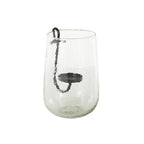 Deco 79 Glass Decorative Candle Holder Candle Stand with Black Metal Accents, Candlestick Holder 7" x 7" x 11", Clear - size: 7" x 7" x 11"