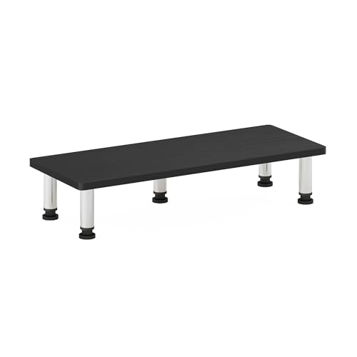Furinno Turn-N-Tube Monitor Riser Stand, Americano, Stainless Steel Tubes - color: Americano, size: 23.6 x 9.3 in. Rectangle