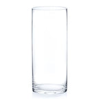 Enova Floral Cylinder Glass Vase 5 x 12 Inches Round Large Flower Vase, Pillar Candle Floating Candle Holder Vase, Tall Glass Vase for Flowers, Glass Vase for Decor, Wedding Centerpieces (1 Piece) - size: 5W X 12H
