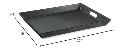 G.E.T. RST-1522-BK Non-Skid Ottoman / Coffee Table Serving Tray, 15" x 20", Black - color: Black, size: 20" x 15" x 2"