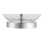 JONATHAN Y 25" Clear/Chrome and Brass Gold Glass Table Lamp Set of 2 for Bedroom, Modern Bedside Lamp for Living Room Nightstand, White Linen Drum Shade, LED Bulb Included (JYL1068B-SET2) - color: Clear