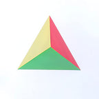 CMY Cubes The Ignis (50mm) - Cyan, Magenta & Yellow Polyhedron - Subtractive Color Mixing Optical Tetrahedron - Teaches Subtractive Color Mixing - Educational, Physics & Kinetic Art Desk Object