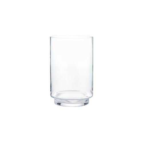 WGVI Clear Glass Pedestal Hurricane Candle Holder, 9" W, 14" H, Footed Decorative Vase for Pillar Candles, Elevated Cylinder Candleholder on a Riser Round Base, Centerpieces, Home Décor, 1 Piece - size: 14"H