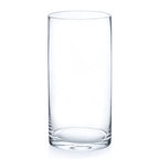 Enova Floral Clear Glass Cylinder Vase 4 x 8 Inches, Clear Flower Vases, Pillar Candle Hurricane Floating Candle Holder Vase, Glass Flower Vase for Wedding Centerpieces, Home Office décor (1 Piece) - size: 4W x 8H