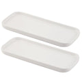 VanEnjoy Set of 2 White Ceramic Tray for Kitchen Counter, White Vanity Tray for Bathroom Counter, Long Narrow Tray for Soap Bottles - color: White