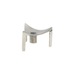Bloomingville Metal Triangular Footed Taper Holder, Nickel Finish