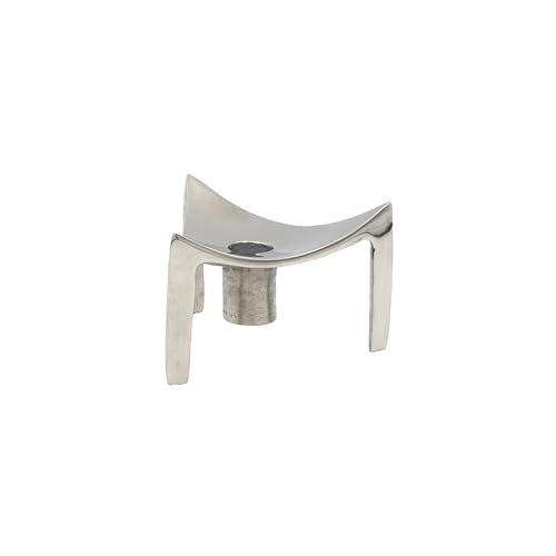 Bloomingville Metal Triangular Footed Taper Holder, Nickel Finish