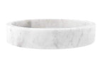 Creative Co-Op Minimalist Round Carved Marble Tray or Charcuterie Board, White - size: 8"