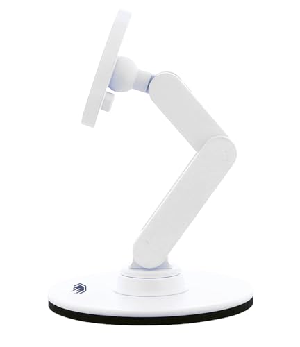 ClikDock Cell Phone Magnetic Wireless Charger Stand, 360° Spin, Aluminum Construction, Compatible with MagSafe Phones for iPhone & Andriod (White) - color: White