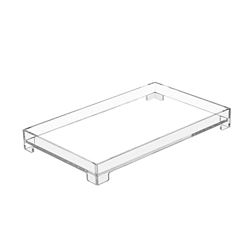 Vanity Bathroom Tray, Acrylic Rectangle Decorative Catchall Organizer Storage Tray (Medium-Clear) - color: Medium-clear, size: 9.6" x 5.9" x 1.1"