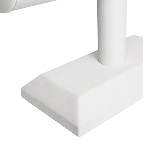 MOOCA 2 Pcs T-Bar Deluxe Wooden Bracelet Holder Display, Watch Hoder, Bracelet Display Stand, Jewelry Stand Organizer, White Leatherette - color: White Faux Leather, 2 pieces
