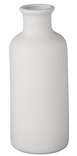 Ceramic Small Vase, Dry Flower Vases Minimalism Style for Modern Table Shelf Fit Fireplace Bedroom Kitchen Living Room Home Decor (White, Large) - color: White, size: Large