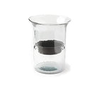 First of a Kind Glass Hurricane Pillar Candle Holder with Rustic Metal Insert, Perfect as a Centerpiece (8" Tall Clear) - size: 8" Tall Clear