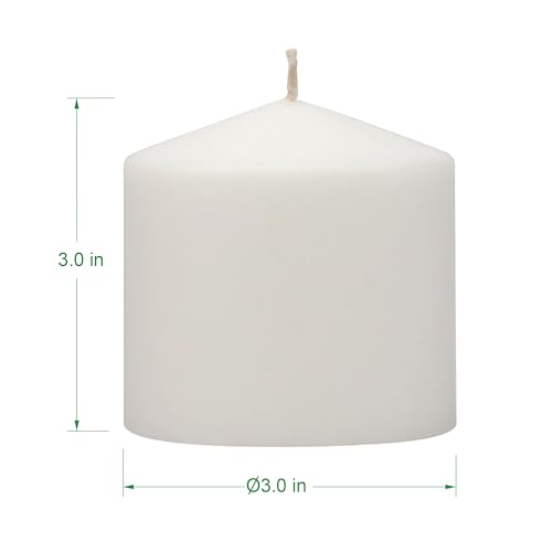 Stonebriar 3 Pack Tall 3 x 3 Inch 18 Hour Long Burning Unscented White Wax Pillar Candles - size: 3" x 3", style: Pack of 3