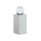 Signature Design by Ashley Sellner Modern 12 in. Crystal and Marble Sculpture, White & Clear - size: 5" W x 5" D x 12.25" H