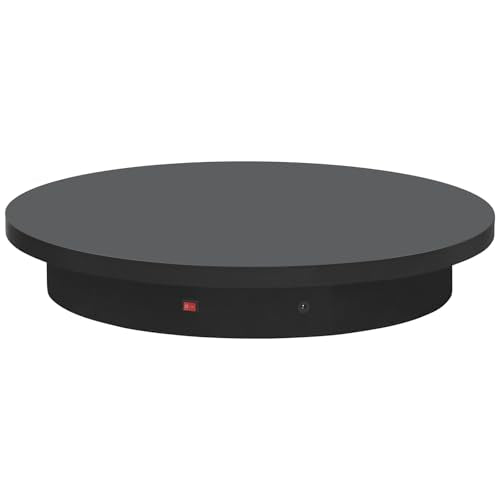 Remote-Controlled Motorized Turntable,Heavy Duty Motorized Rotating Display Stand,Speed-Adjustable Rotating Platform,Multi-Mode 360° Photography Turntable for 3D Scan,Photography(23.6in/Black) - size: 23.64inch/Black/500Lbs Load