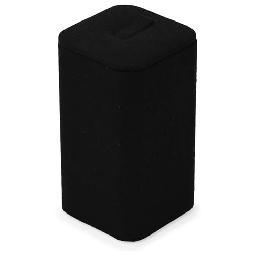 Microfiber Jewelry Ring Display Stand Rings Display Organizer Stand (Black, Medium) - size: 1.77" x 1.77" x 3.15"
