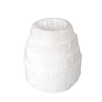 Selenite Tower Stone Candle Holder White Natural Crystal Light (1pc) Stone Tealight Votive Candle Holders - Handmade by mmCrystals™