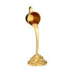 Floating Coffee Cup Mug Sculpture Pouring Spilling Coin Figurine Bedroom Gift Desk Figure Resin Statue for Cabinet Bookshelf, Golden