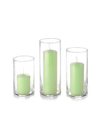 yummi Set of 12 Slim Pillars and Cylinder Vases - Mint - color: Mint