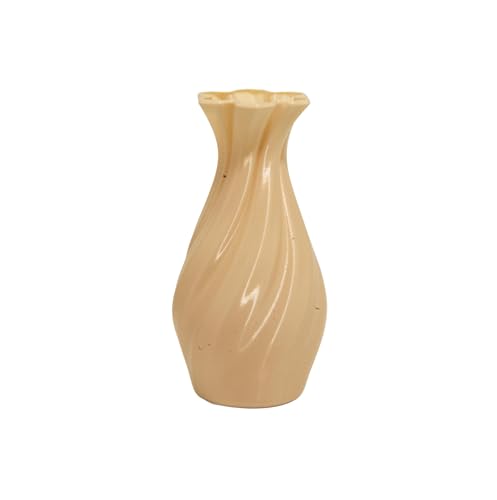 Large 8-Inch Tall Spiral Vase – Modern Waterproof Flower Vase for Centerpieces & Home Decor - 3D Printed PLA Plastic — Not Glass (Beige) - color: Beige