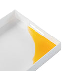 Acrylic Tray with Embedded Handle, 10x15 Inch, White - color: White, size: 15" x 10" x 2"
