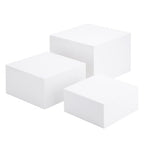 Clisela 3pcs Acrylic Cube Display Stands Box Risers with Hollow Bottoms, Food Risers for Buffet Table, Decorative Display Stand Shelf for Dessert Collectibles Jewelry Figures Show - White 6" 7" 8" - size: (6,7,8)"- White