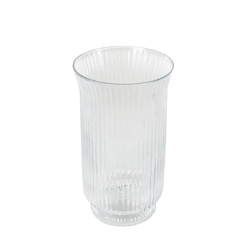 Deco 79 Glass Decorative Candle Holder Ribbed Candle Stand with Elevated Base, Candlestick Holder 6" x 6" x 11", Clear - size: 6" x 6" x 11"