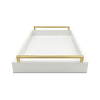 Faux Leather Rectangular Tray, Snow White, 15"W x 11"L x 2"H - color: Snow White