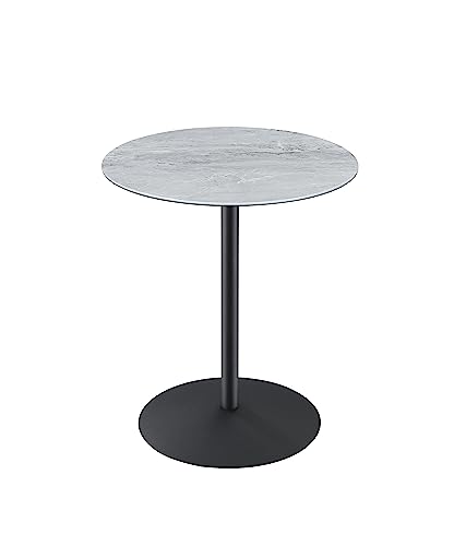 Marble Drink Table,Small Pedestal Table, Martini Tables, Side End Tables with Round Top,Wood Grain Texture,Increase Size and Weighted Base for Small Spaces Living Room,Bedroom - color: Marble-2#