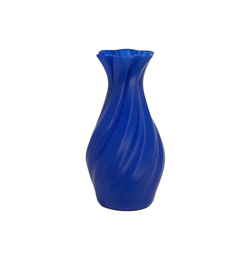Large 8-Inch Tall Spiral Vase – Modern Waterproof Flower Vase for Centerpieces & Home Decor - 3D Printed PLA Plastic — Not Glass (Dark Blue) - color: Dark Blue