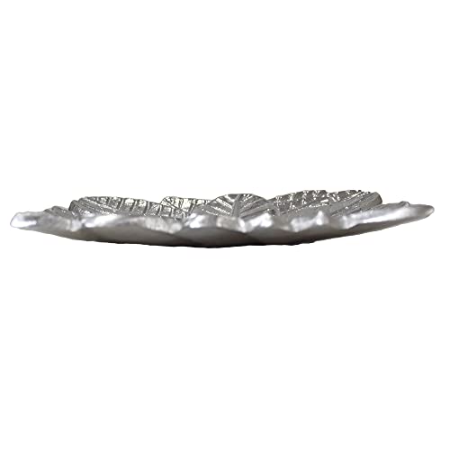 BBH Home's Handmade Silver Novelty Shaped Aluminium Tray 6.88 x 6.88 x 0.78 AMBBVK043AB2020 - color: Silver