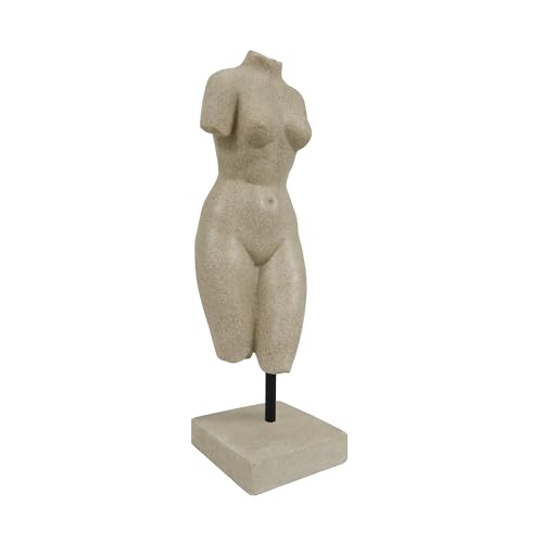 Female Torso Statue, Sandstone Lady Body Sculpture, Resin Bust Statue, Home Decor for Livingroom Bedroom Entryway Entrance Coffee Table Office Bookshelf Housewarming, Birthday Gifts, Art Lovers