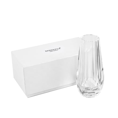 Crystal Flower Bud Vase Decorative Vase for Home or Dinner Table Outline Dimensions W3.1 x H7.1 with Gift Box - size: 8x18cm