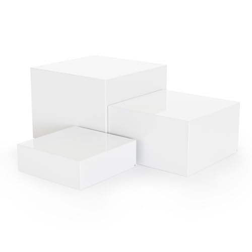 Metal Display Stands for Buffet Table - Black & White Cake Risers, Cupcake Stand for Wedding, Party, Catering Supplies, Elegant Food Risers for Display - color: White