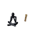 Fenteer Thinker Desktop Figurine Set Abstract Sculpture Decorative Ornament Minimalist Clock Mini Furniture Suitable for Gift Giving Home Decoration Office Bo